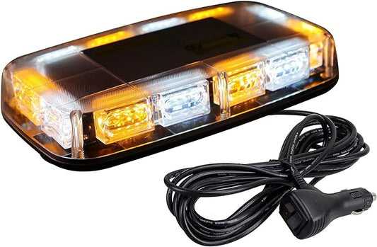 ASPL [Upgraded 5] 48LED Roof Top Strobe Lights, High Visibility Emergency Safety Warning LED Mini Strobe Light bar with Magnetic Base for 12-24V